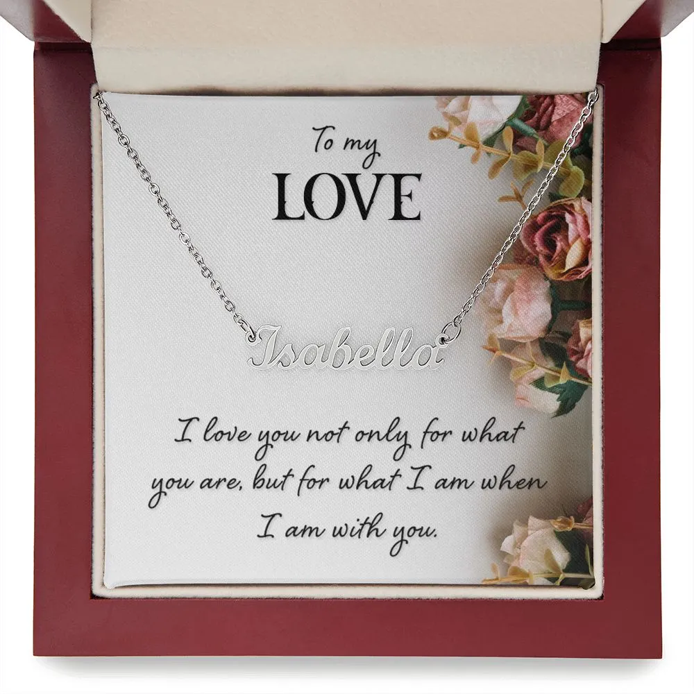 Sweetheart Name Necklace-I love you not only