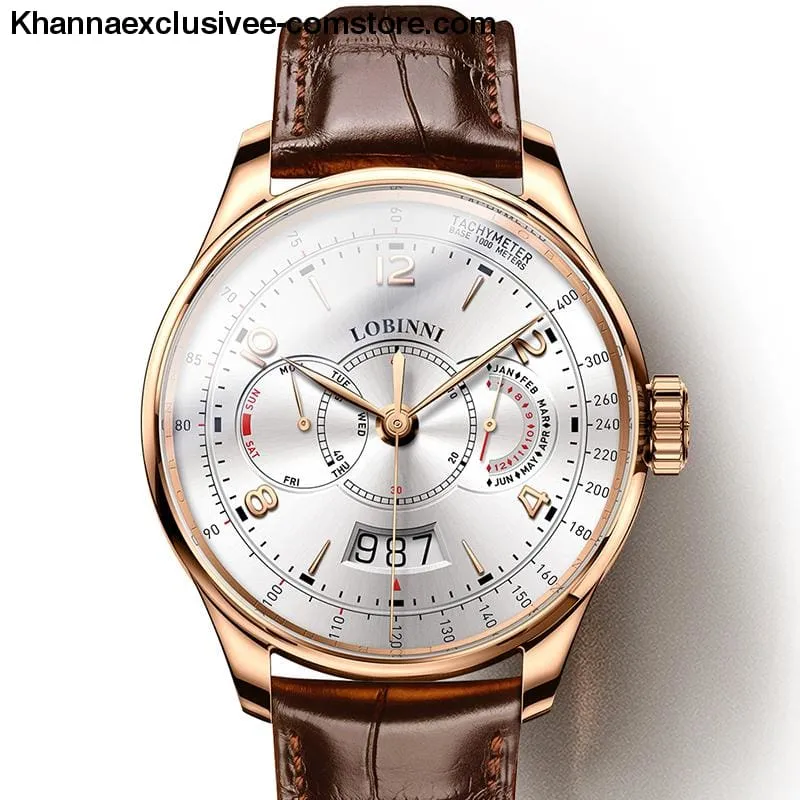 Switzerland LOBINNI Men's Luxury Sapphire Waterproof Automatic Japan Miyota Movement Wrist Watch