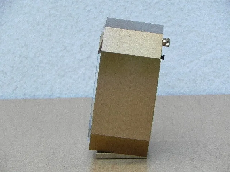 Swiza Small Quartz Brass Desk Clock with Brown Face