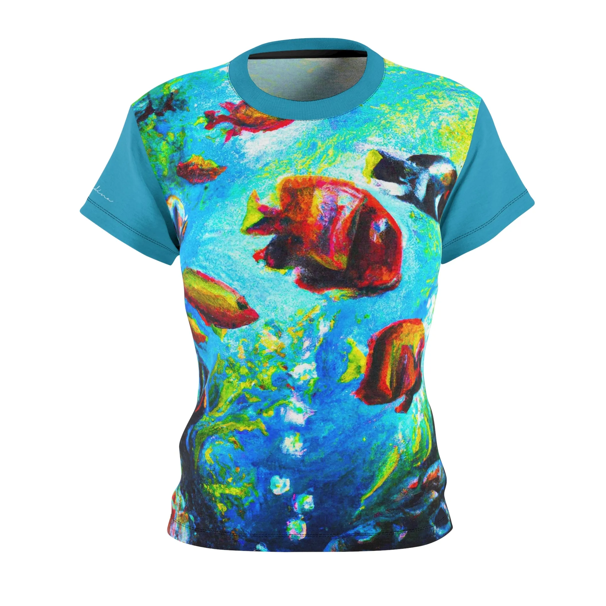T-Shirt, Turquoise Tropical Aquarium