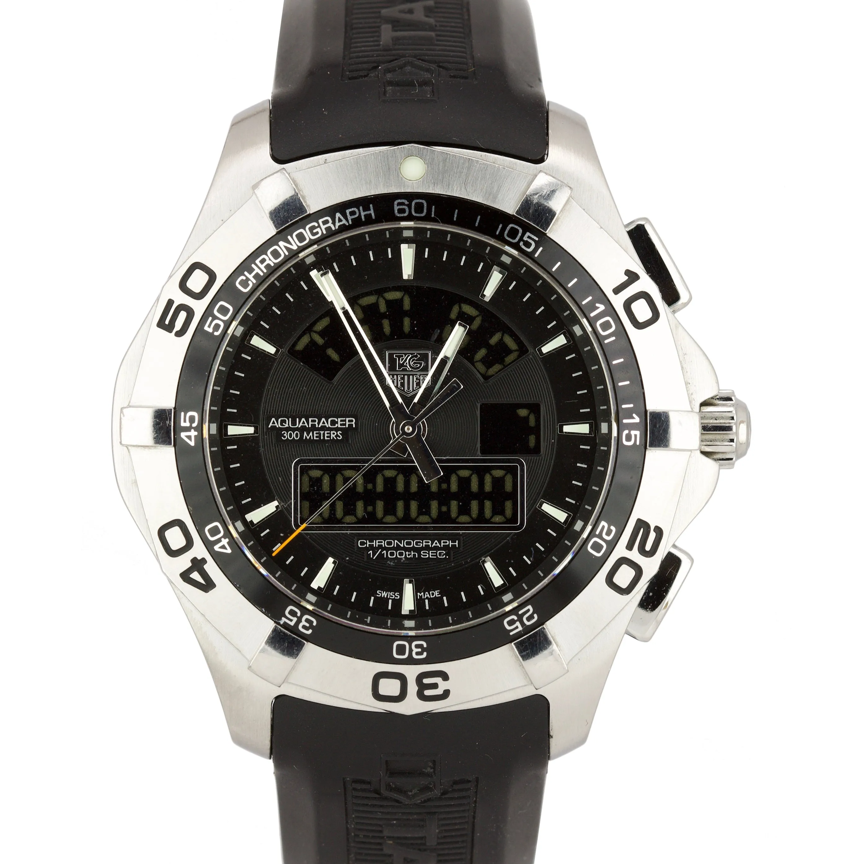 Tag Heuer Aquaracer Chronotimer Black 45mm Stainless Steel Quartz CAF1010 Watch