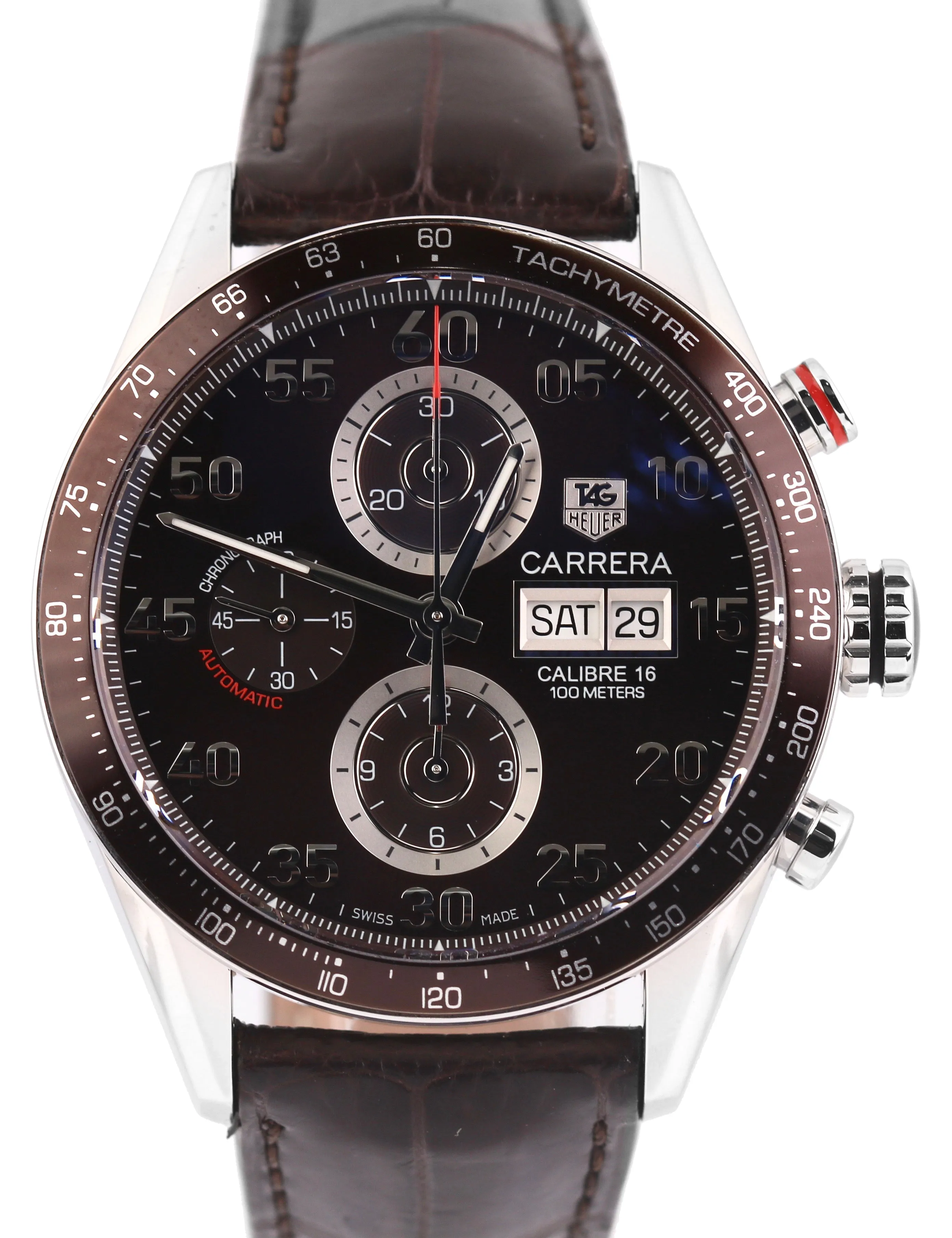 Tag Heuer Carrera Calibre 16 Chocolate Automatic Chronograph CV2A12-0 43mm Watch