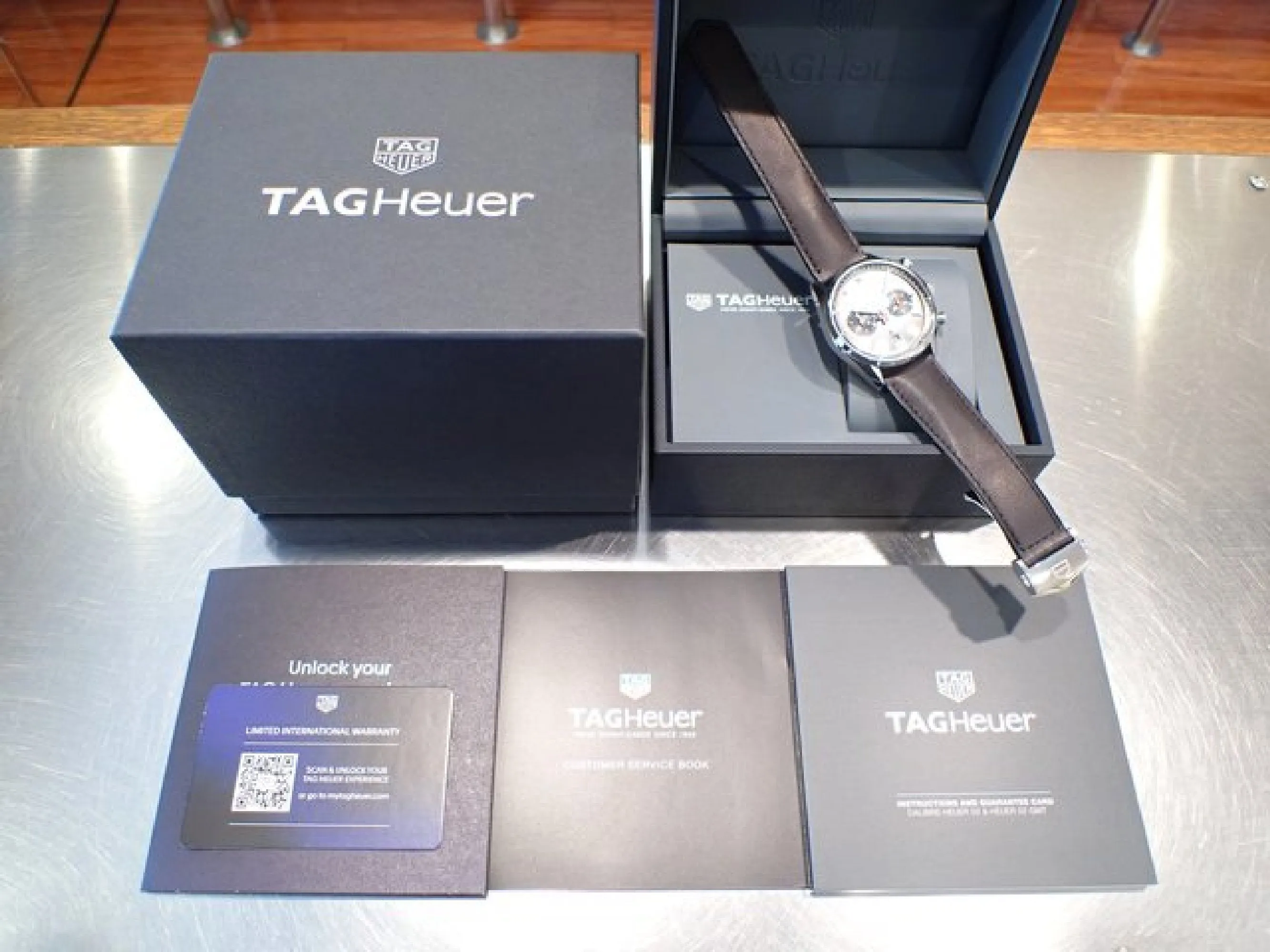 TAG HEUER Carrera Calibre02 Chronograph orange Gradation Genuine goods Mens 174751870