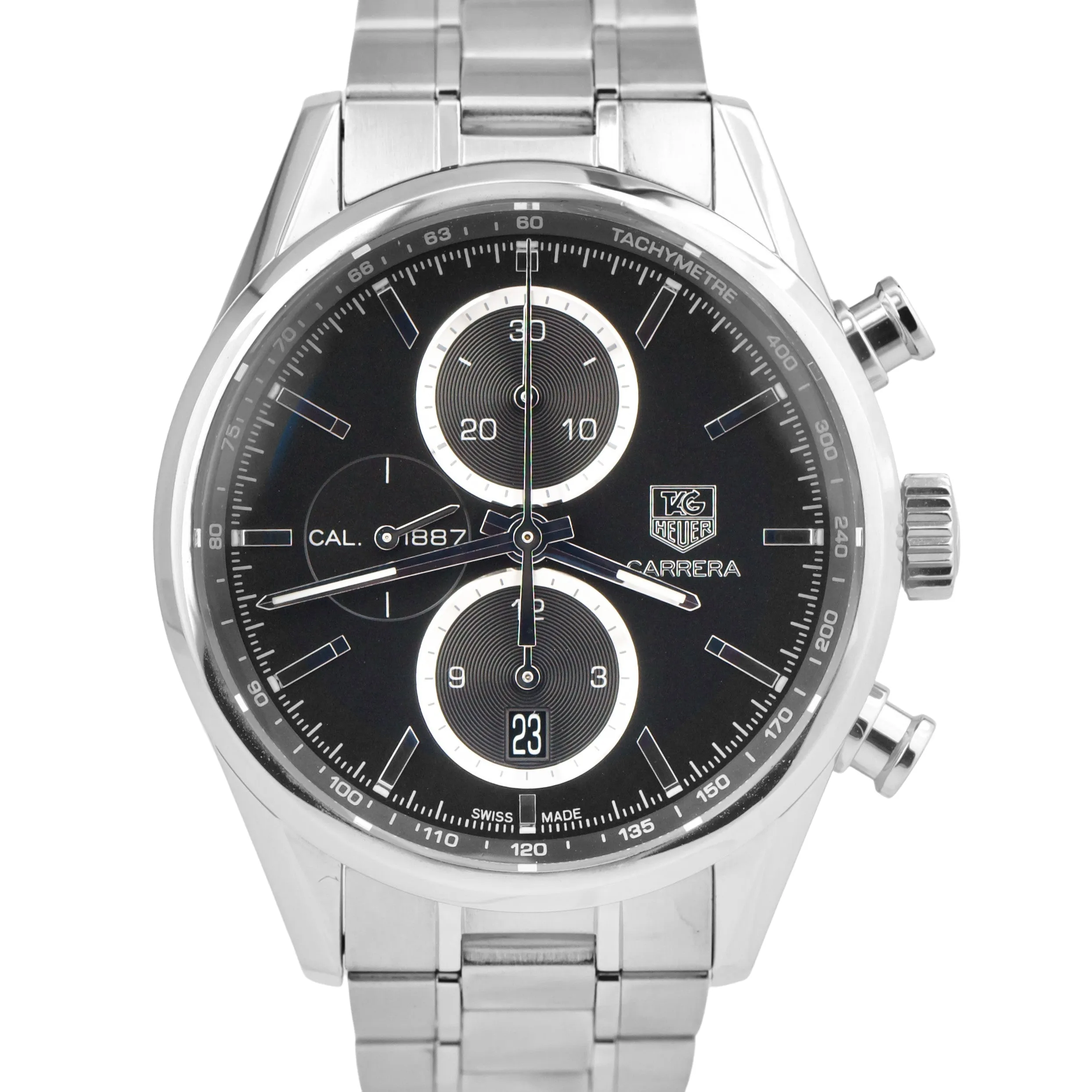 Tag Heuer Carrera Stainless Steel Black 41mm Date Automatic Watch CAR2110.BA0724
