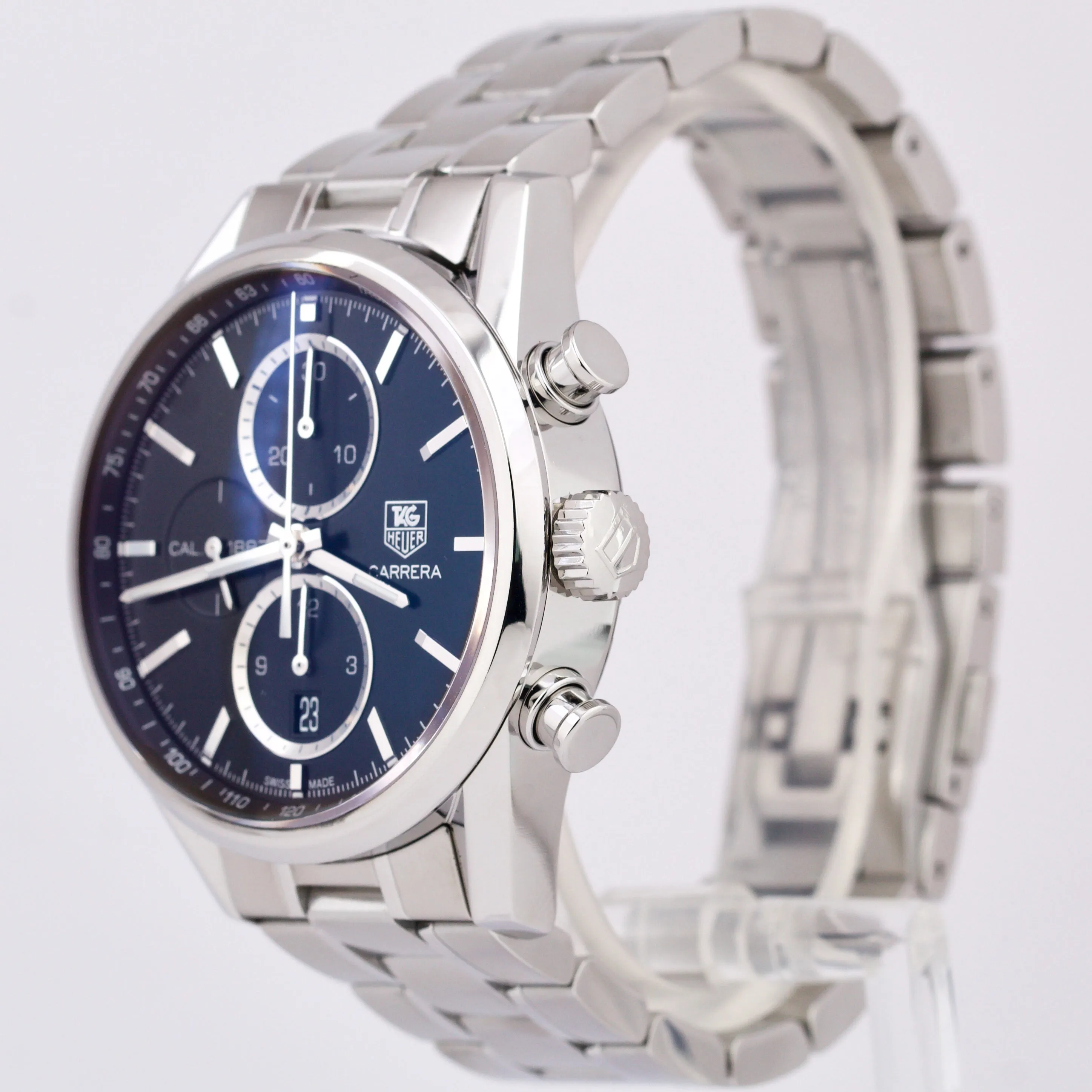 Tag Heuer Carrera Stainless Steel Black 41mm Date Automatic Watch CAR2110.BA0724
