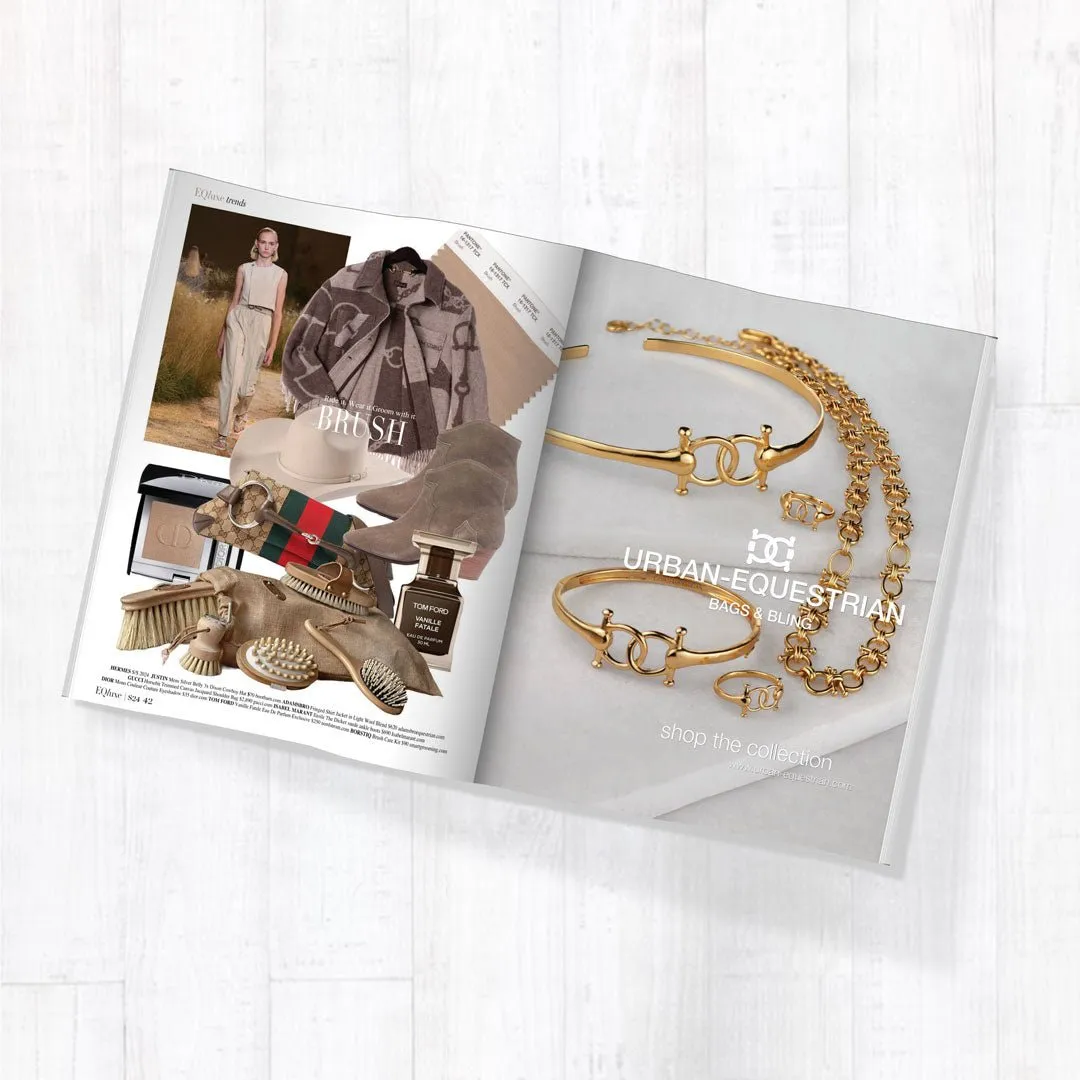 Talisman - Stylized Horse Bit and 14K Gold on Brass Bracelet