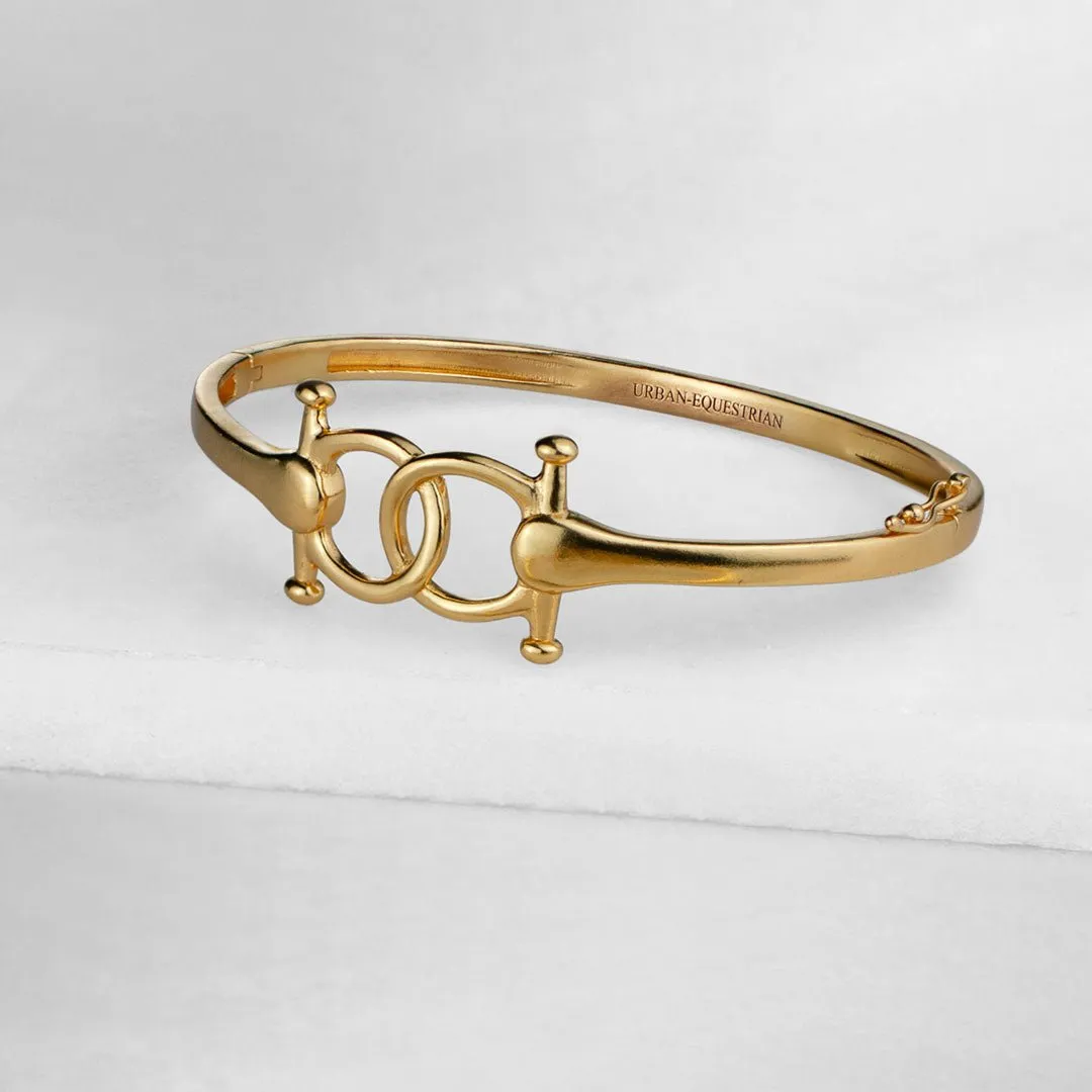 Talisman - Stylized Horse Bit and 14K Gold on Brass Bracelet