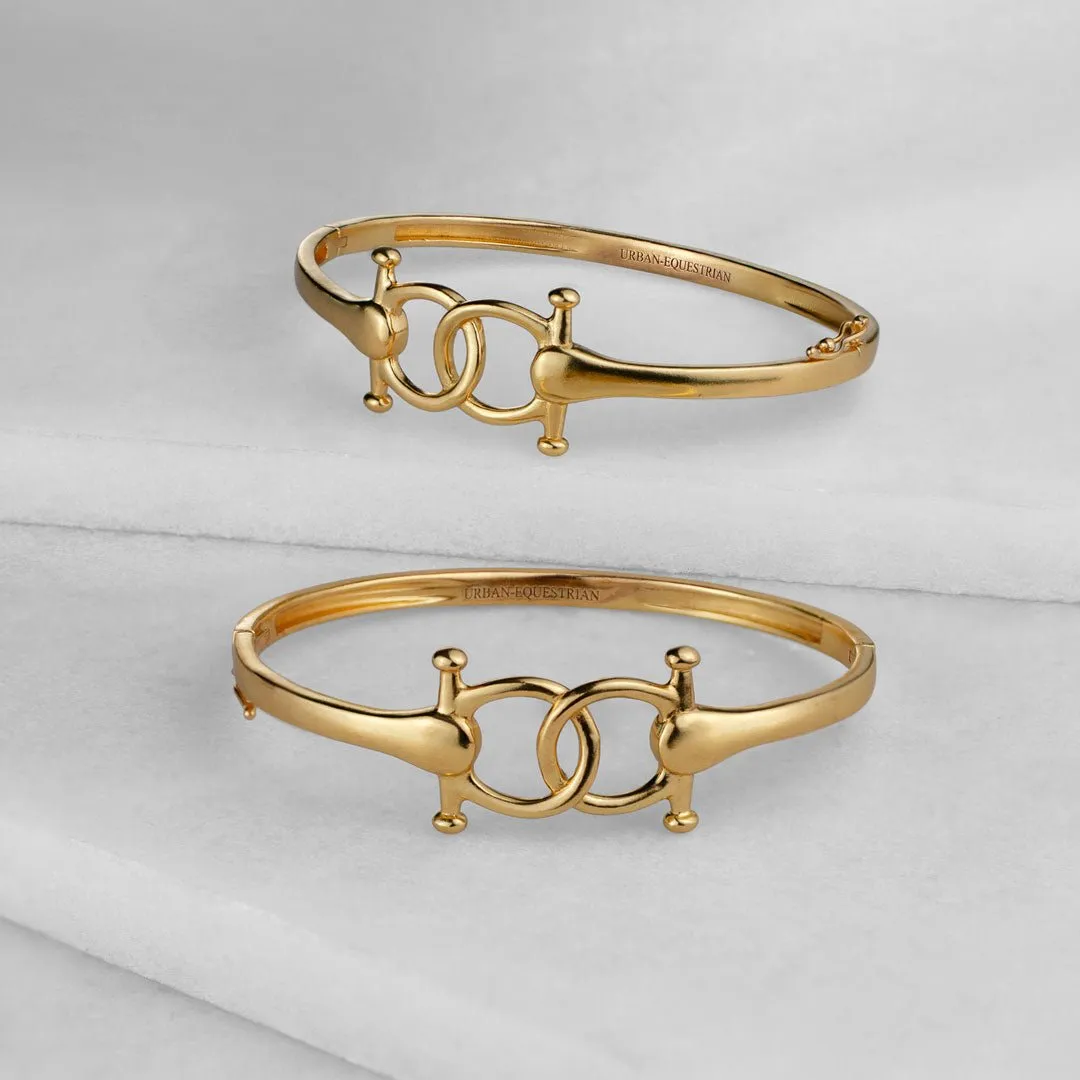 Talisman - Stylized Horse Bit and 14K Gold on Brass Bracelet