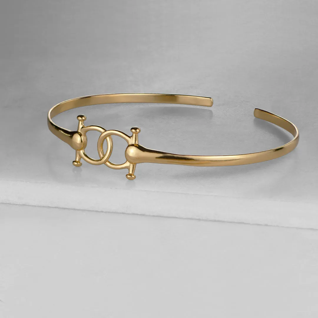 Talisman - Stylized Horse Bit and 14K Gold on Brass Bracelet