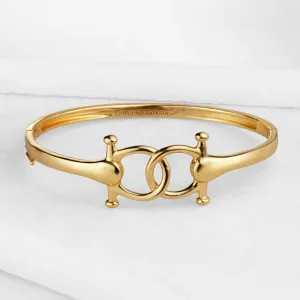 Talisman - Stylized Horse Bit and 14K Gold on Brass Bracelet