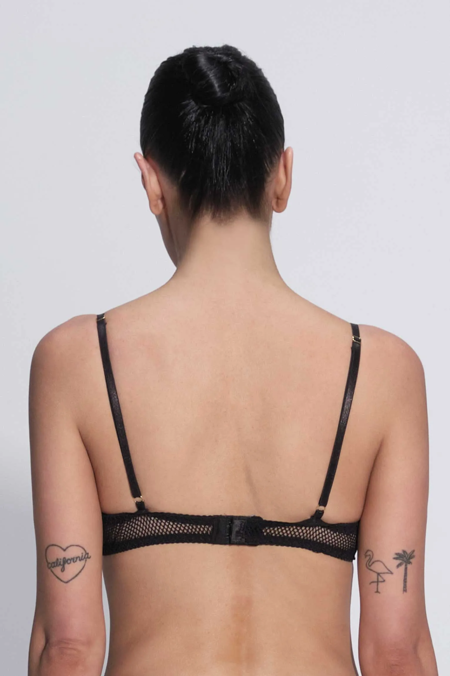 Tatiana Fishnet Balconette Bra Black
