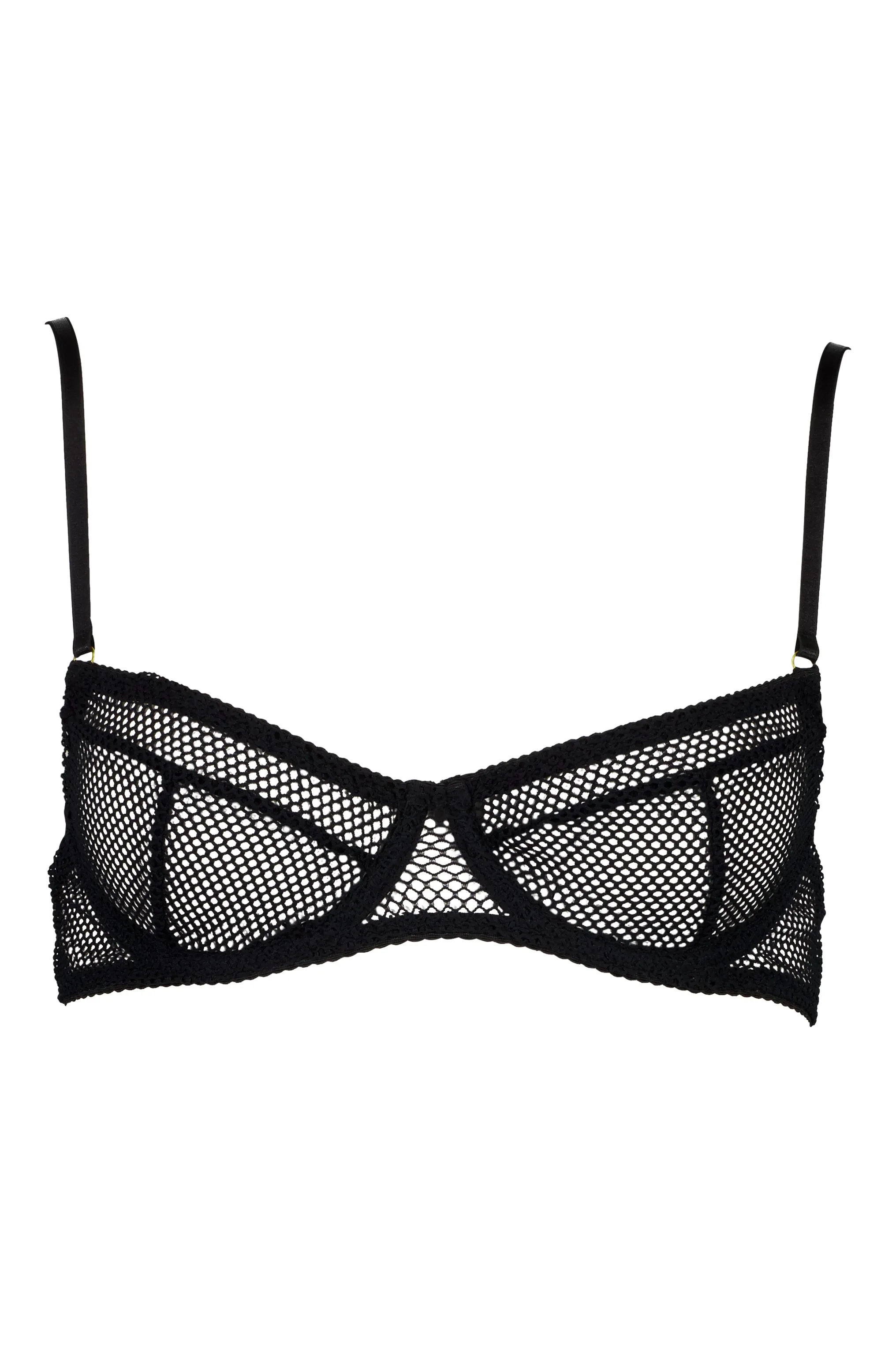 Tatiana Fishnet Balconette Bra Black