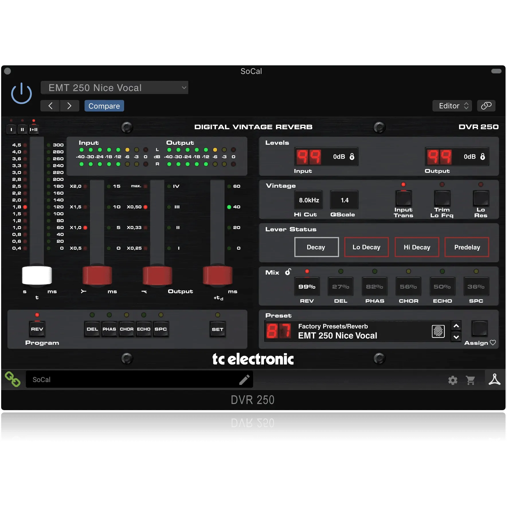 TC Electronic DVR250-DT Digital Vintage Reverb with Inspiring Hardware Interface