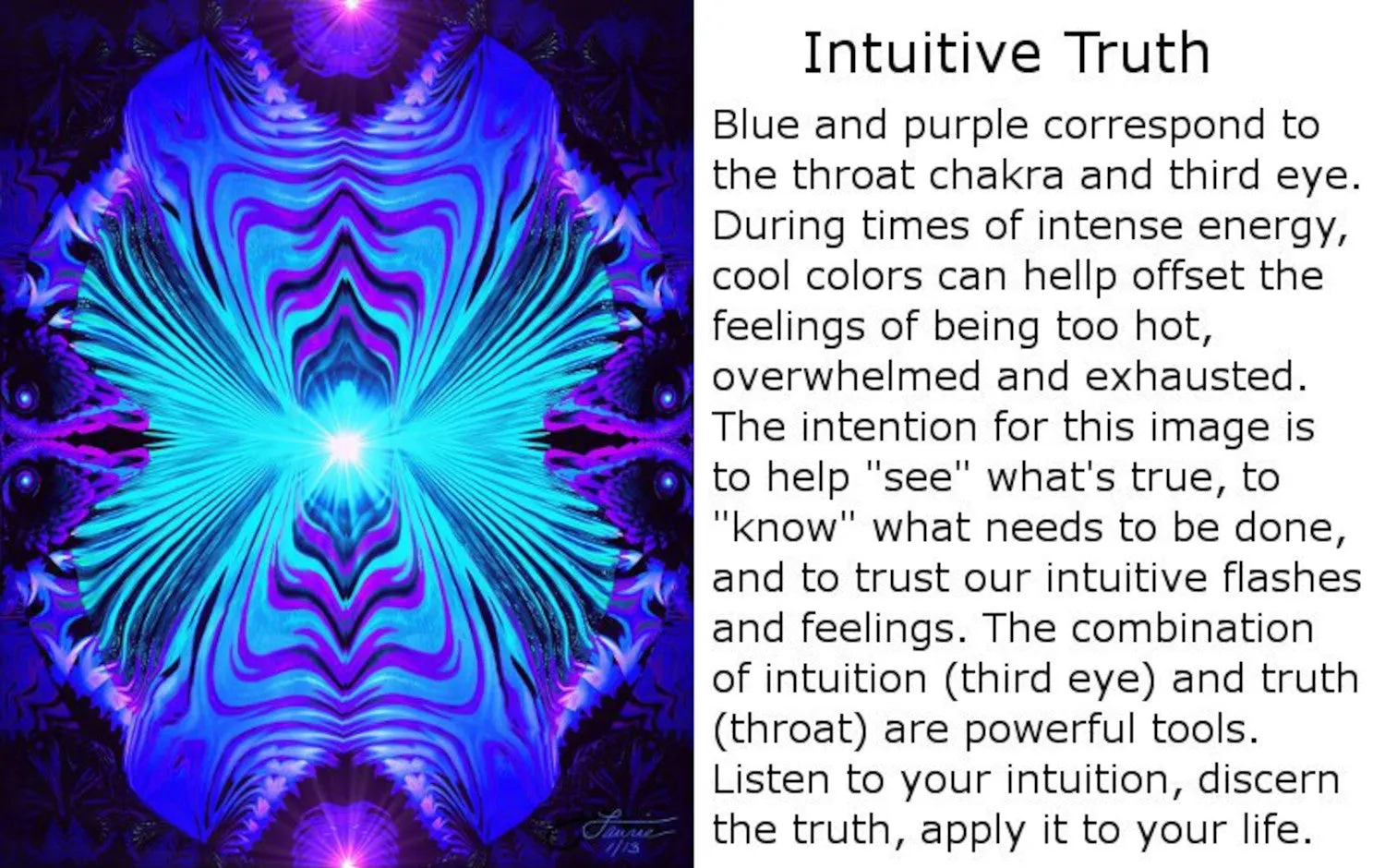 Teal & Purple Chakra Necklace, Abstract Energy Art, Lightworker Jewelry - "Intuitive Truth"