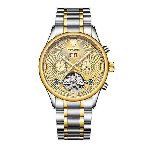 TEVISE 806 Military Wind Male Wristwatch Automatic Stainless Steel Luminous Mechanical Watche