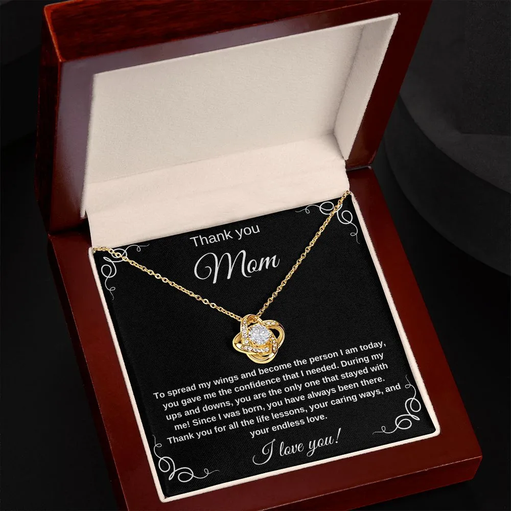 Thank You Mom for helping me spread my wings Necklace