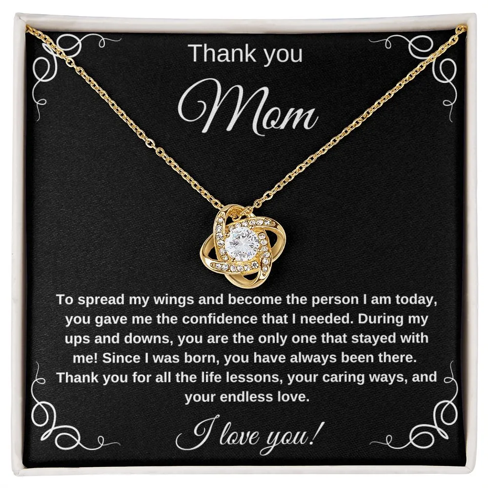 Thank You Mom for helping me spread my wings Necklace