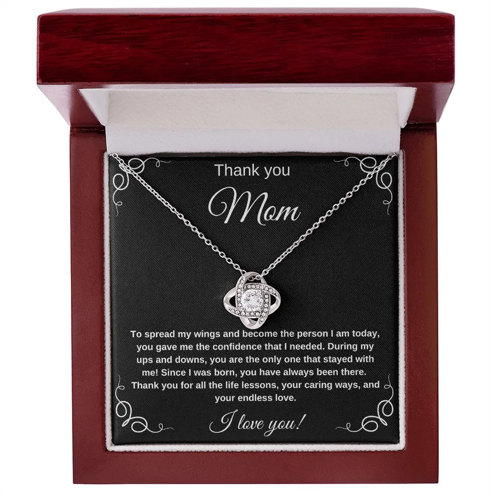 Thank You Mom for helping me spread my wings Necklace