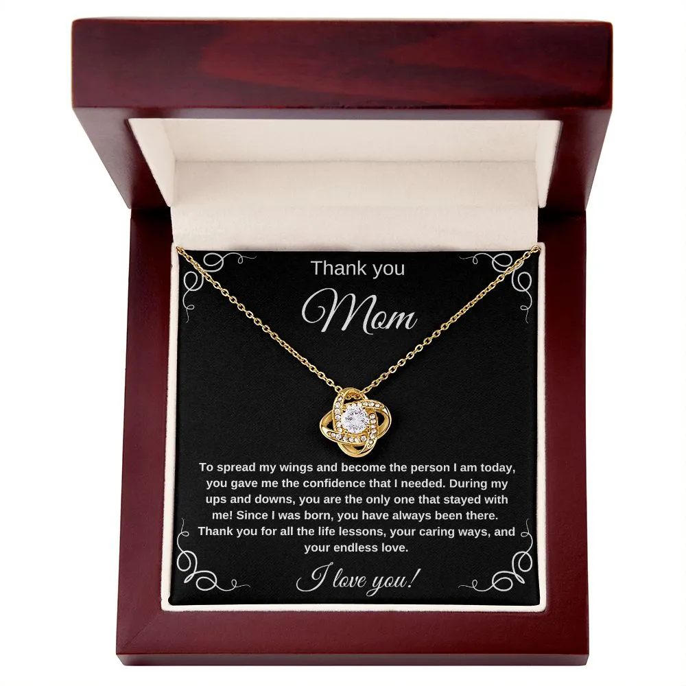 Thank You Mom for helping me spread my wings Necklace