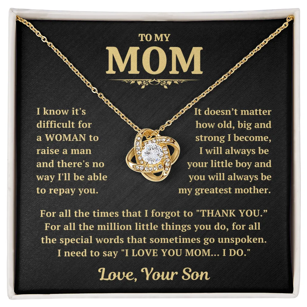 Thank You Mom Necklace Gift From Son