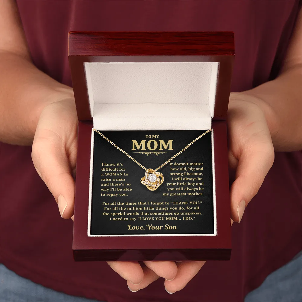 Thank You Mom Necklace Gift From Son