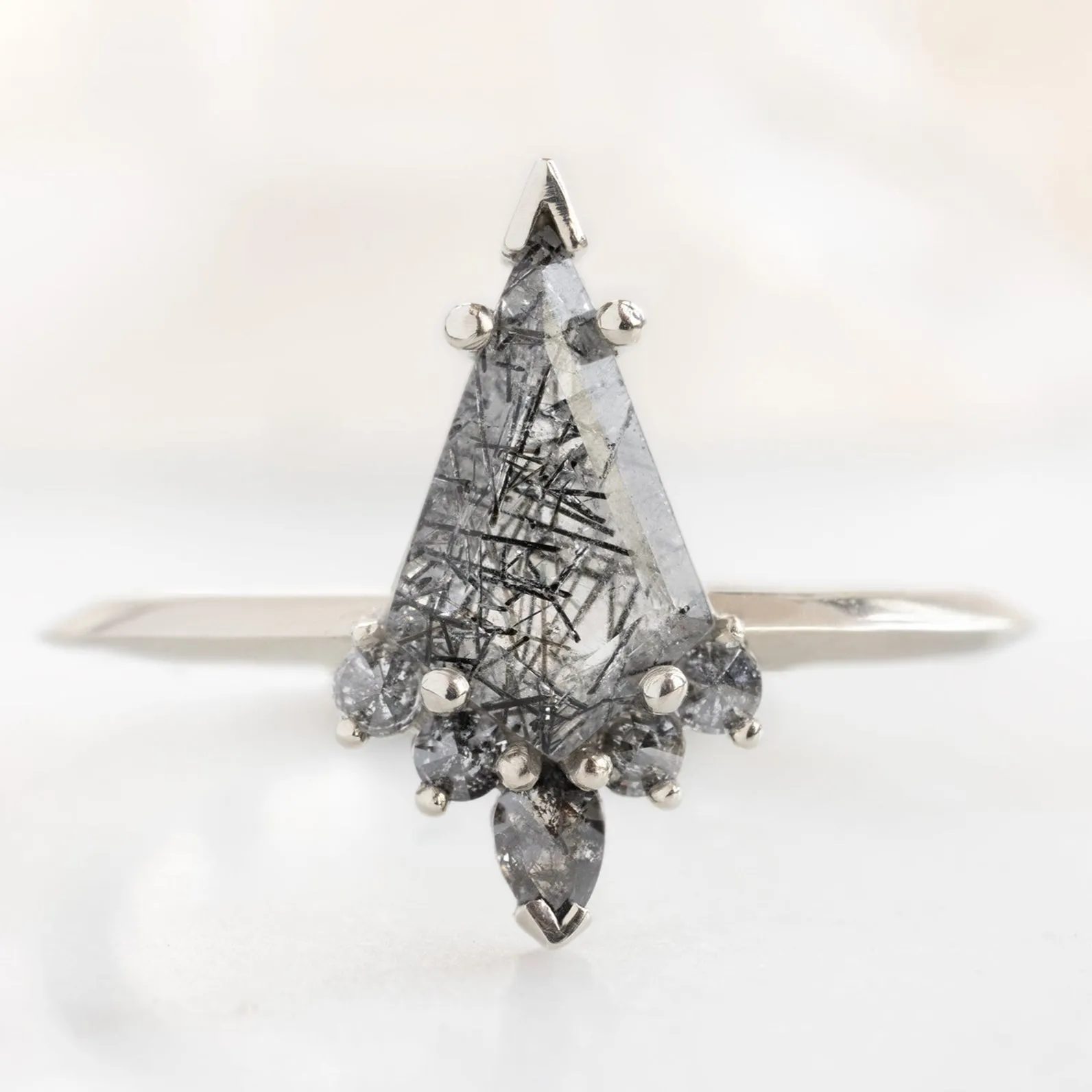 The Aster Ring | 1.10ct Kite Tourmaline in Quartz in 14K White Gold