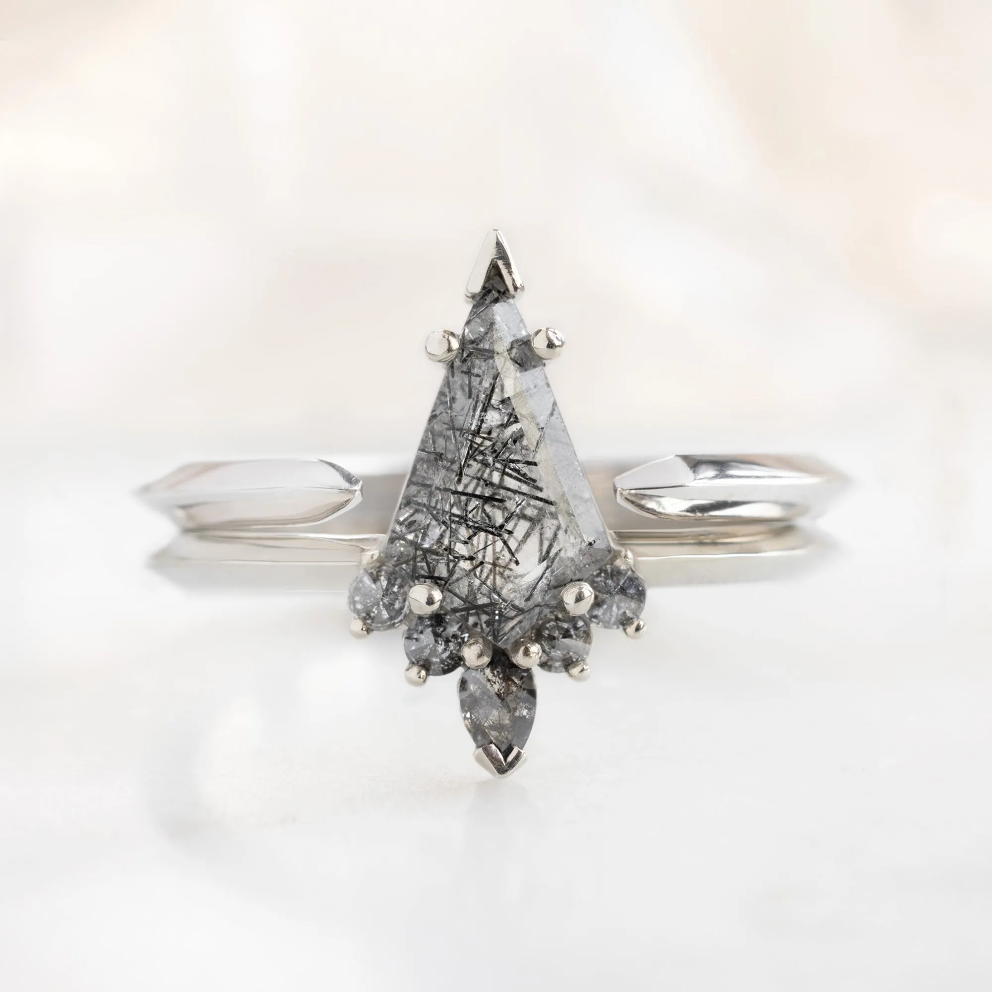 The Aster Ring | 1.10ct Kite Tourmaline in Quartz in 14K White Gold