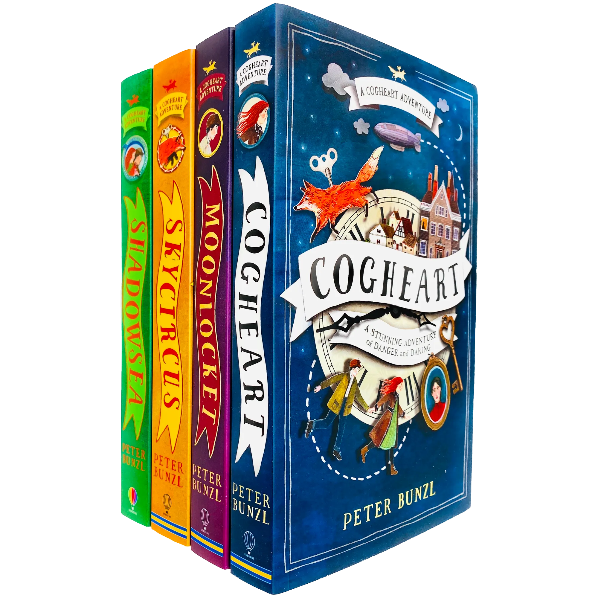 The Cogheart Adventures 4 Books Collection Set by Peter Bunzl (Cogheart, Moonlocket, Skycircus & Shadowsea)