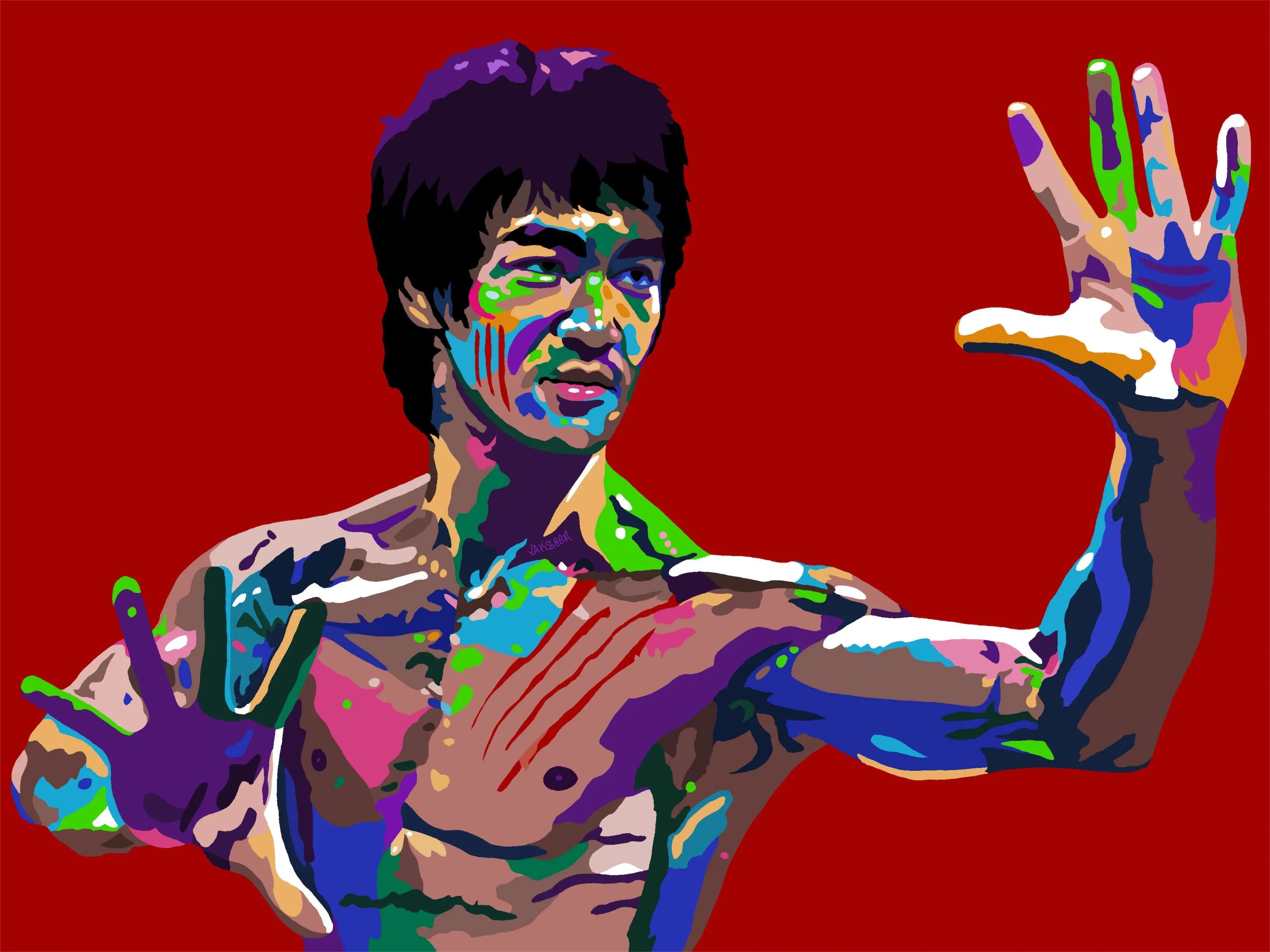 The Dragon - Bruce Lee Portrait Art - Limited Edition Giclee Art Print & Wall Decor - Vakseen Art