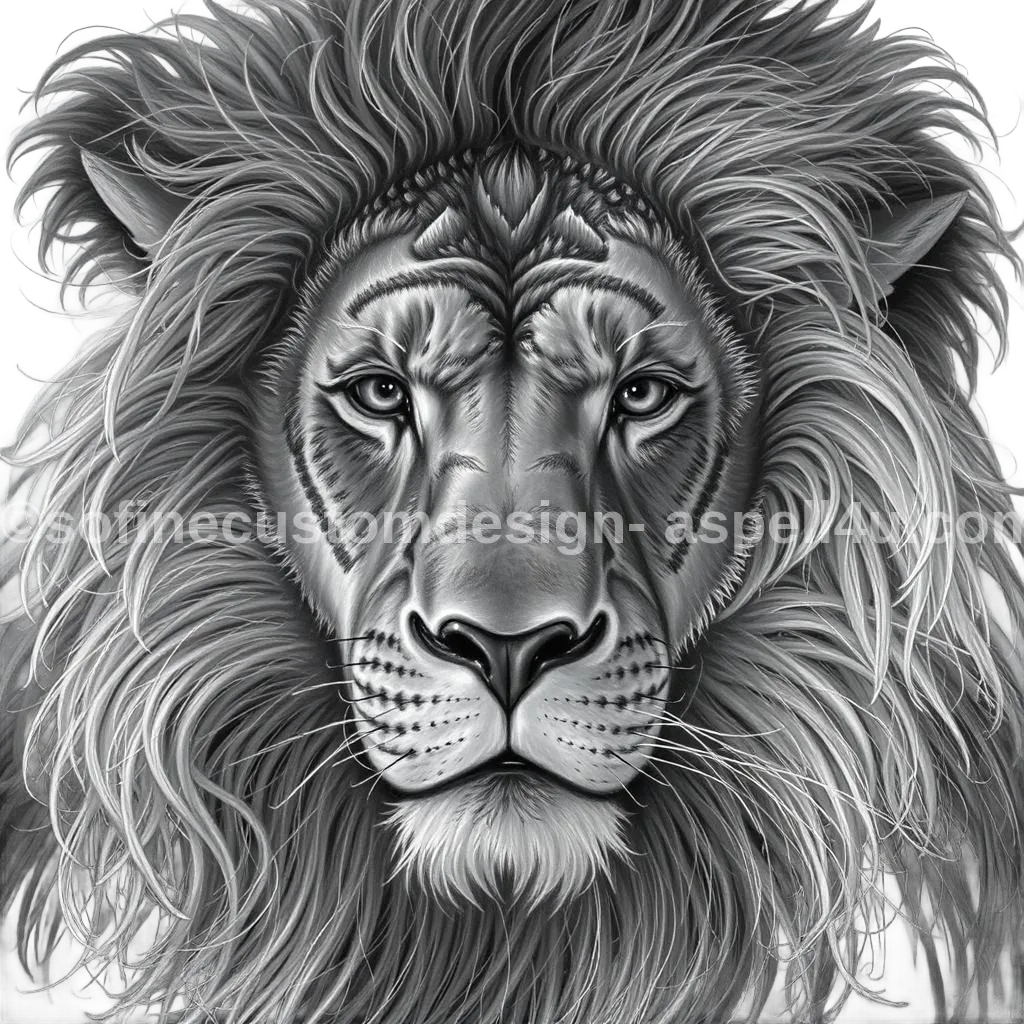 The Face of Lion Pride AI Created One of a Kind Digital Download Canvas Poster Wall Art Print DIY Printable Gift Make Your Own Crafts