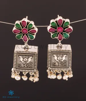 The Komolika Silver Antique Jhumkas