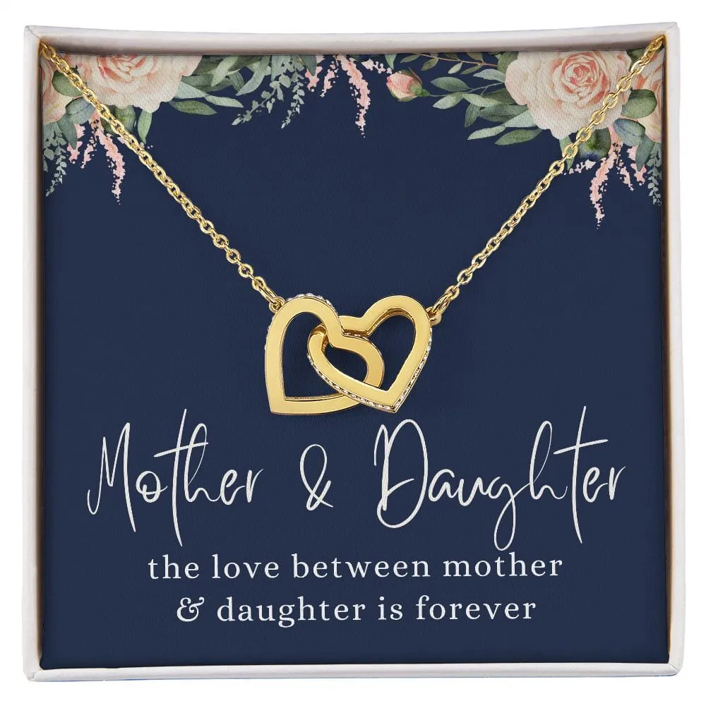 The Love Between Mother And Daughter Interlocking Hearts Necklace Gift