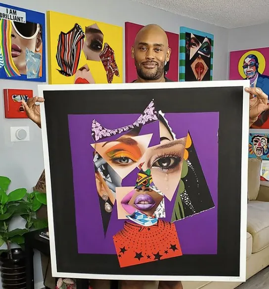 The Peace in Perfection - Abstract portrait Art - Vanity Pop - Collage Portrait - Limited Edition Giclee Art Print - Vakseen Art
