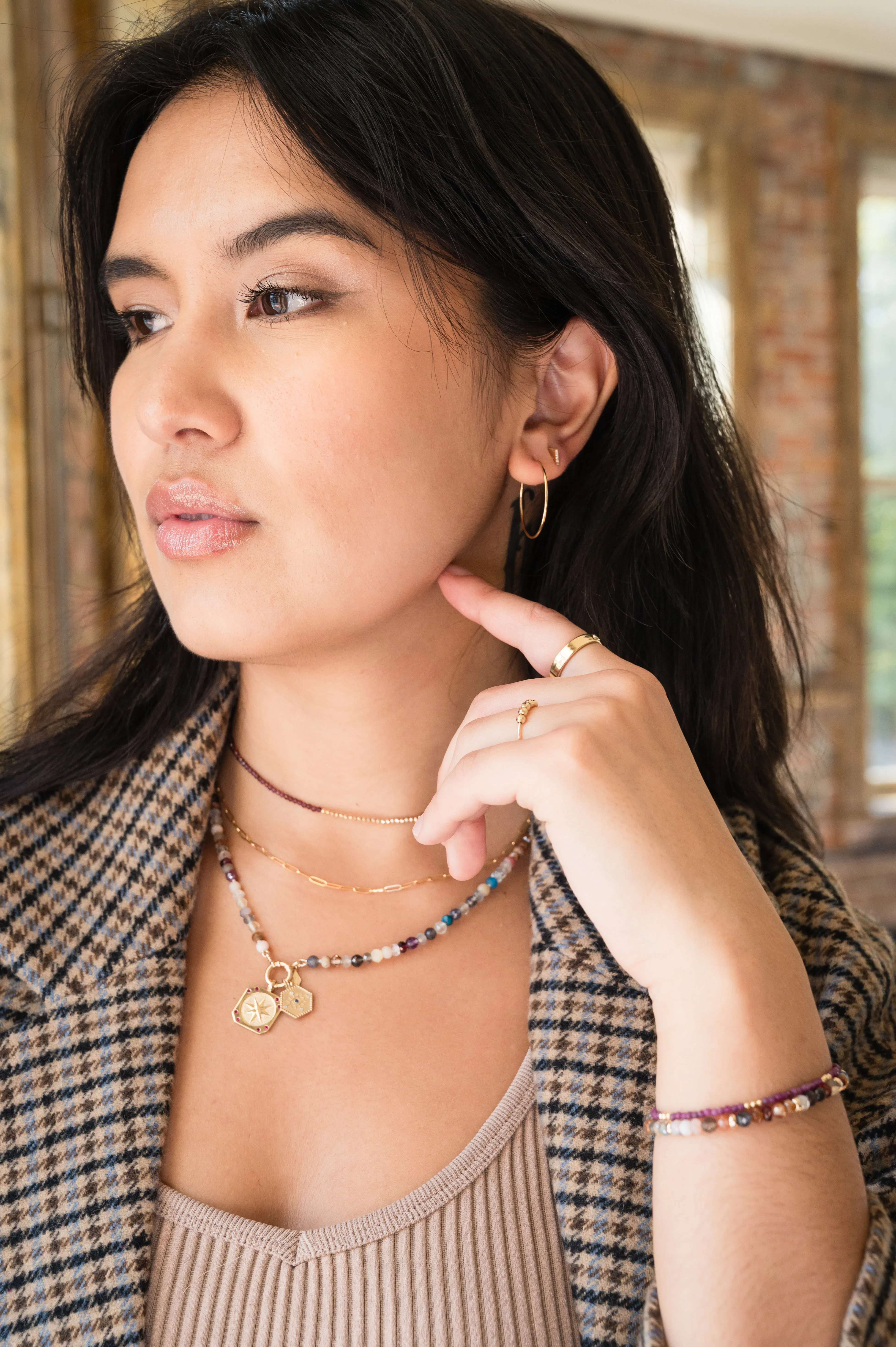 The Sailor Lock Beaded Gemstone Necklace - Mixed Gemstones