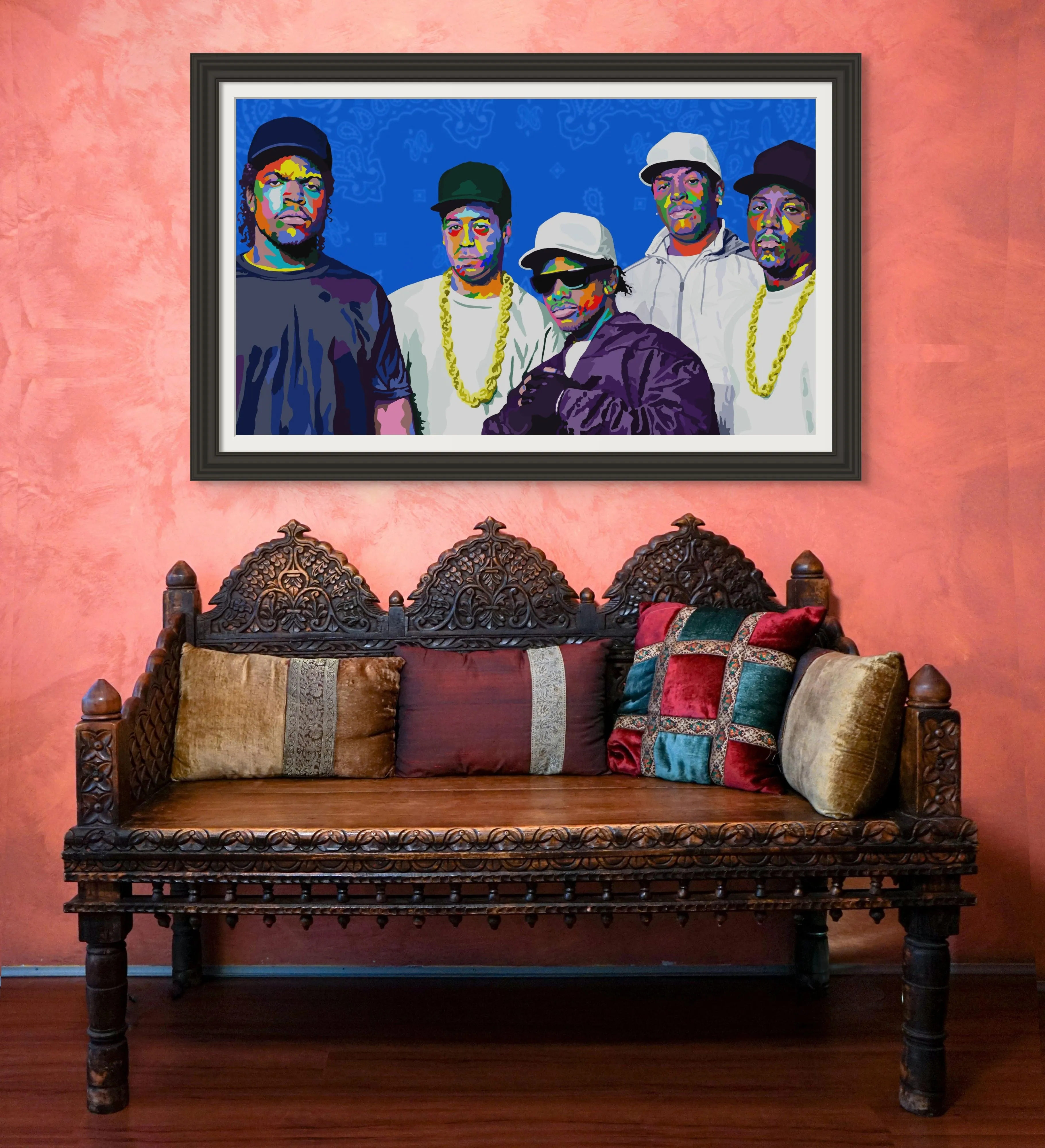 The World's Most Dangerous Group - N.W.A. portrait art - Limited Edition Giclee Wall Art Prints & Wall Decor - Vakseen Art