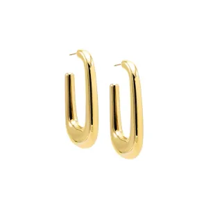 Thin Graduated Oval Shape Hoop Earring