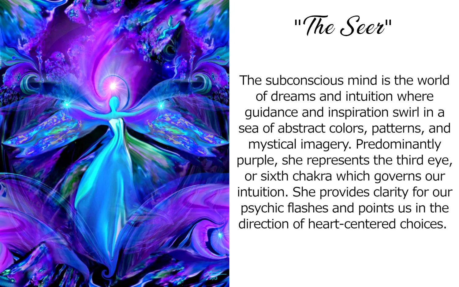 Third Eye Art Large Wall Hanging, Purple Tapestry Angel Art - "The Seer"