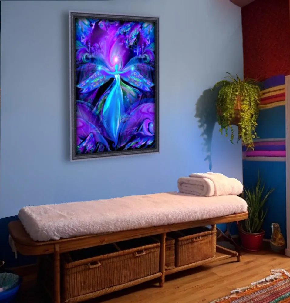 Third Eye Chakra Art, Purple Wall Decor, Reiki Energy Angel Art Print - "The Seer"