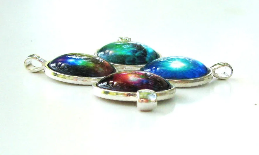 Throat Chakra Swirl Necklace, Reiki Energy Pendant, Abstract Metaphysical Artwork