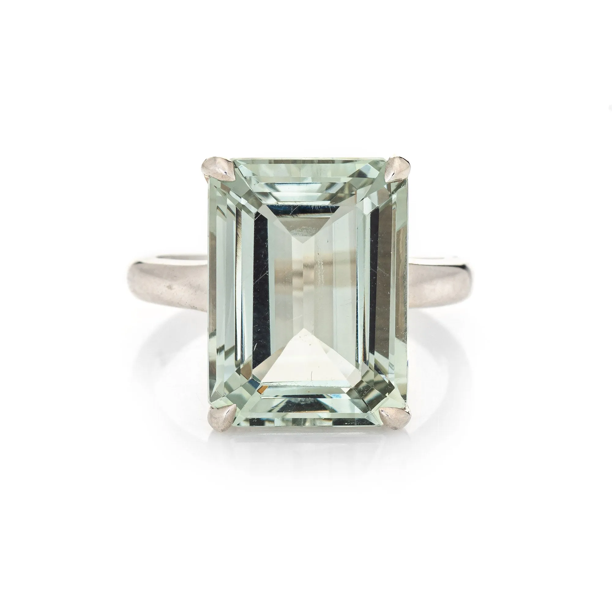 Tiffany & Co 10ct Green Amethyst Ring Sparklers Sterling Silver 8 Fine Jewelry
