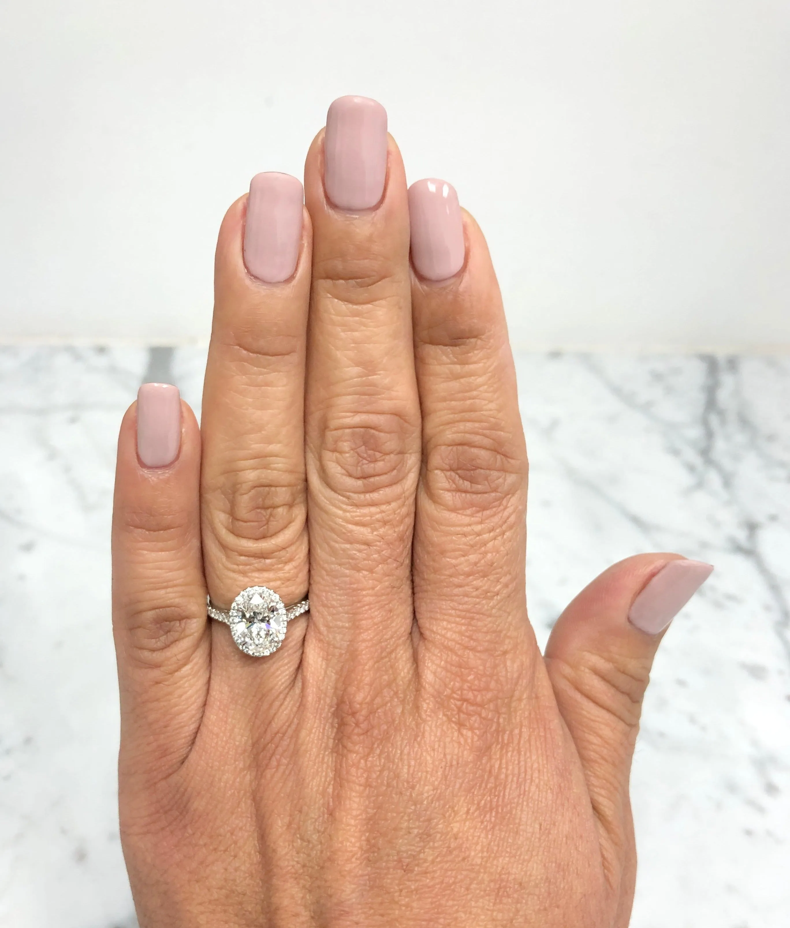 Tiffany & Co. Oval Soleste Diamond Engagement Ring 2.33 Cts Total F VS1 Platinum