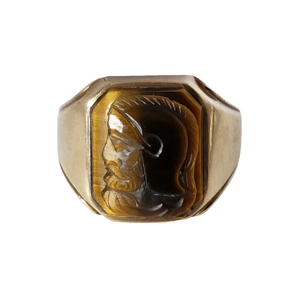 Tiger's Eye Cameo Ring