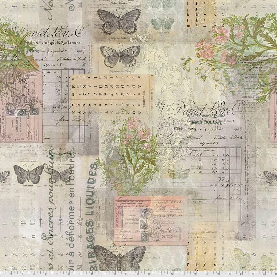 Tim Holtz Foundations Multi Botanical Cotton Fabric by Free Spirit PWTH028.8Mult