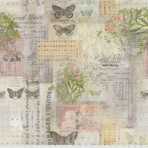 Tim Holtz Foundations Multi Botanical Cotton Fabric by Free Spirit PWTH028.8Mult
