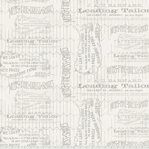 Tim Holtz Monochrome Linen Tailored Cotton Fabric by Free Spirit PWTH066.Linen