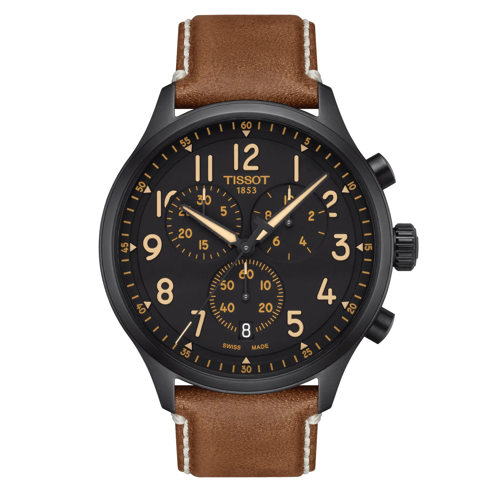 Tissot Chrono XL 45mm Watch Black Quartz Steel Finish Pvd Black T116.617.36.052.03