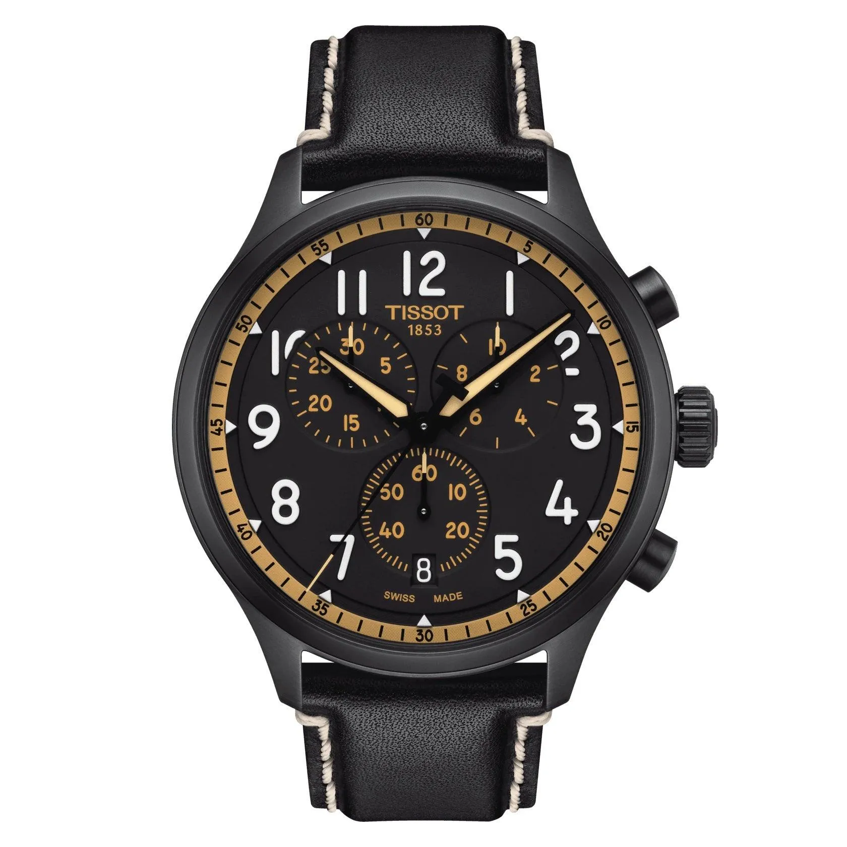 Tissot Chrono XL Vintage 45mm Black Quartz Watch Steel Finish Pvd Black T116.617.36.052.02