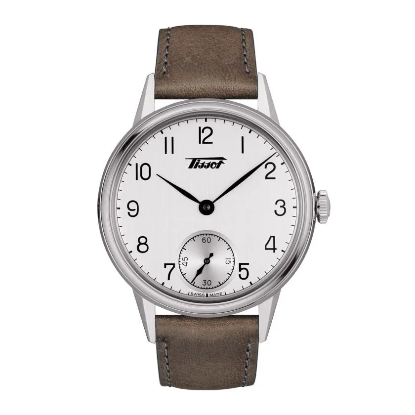 Tissot Heritage Petite watch second 42mm silver charge manual steel t119.405.16.037.01