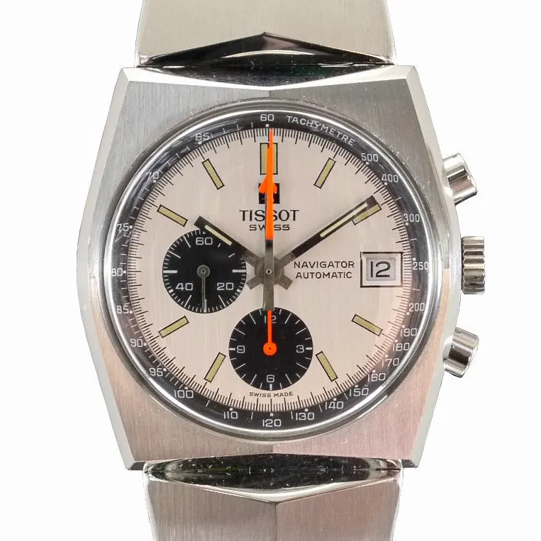 Tissot Lobster Navigator Panda 45-502 Chronograph 1970s Mint Steel 40 mm