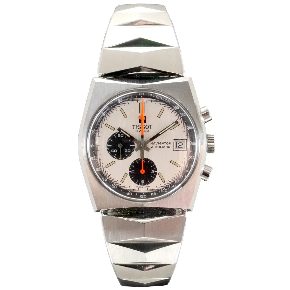 Tissot Lobster Navigator Panda 45-502 Chronograph 1970s Mint Steel 40 mm